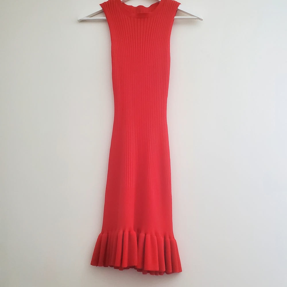 SHEIN Elegant Red Knit Sleeveless Dress